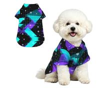 The Art of Glitching XL - Camisa hawaiana para perros pequeños, bonito traje de playa de verano para cachorros, ropa suave y transpirable para gatos con botones
