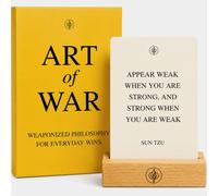 The Art of War by Sun Tzu Book Reflection Cards - Daily Strategy Cards with Modern Interpretation and Reflection Prompts - With Display Stand & Premium Gift Box