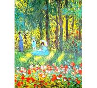 The Artist's Family in the Garden - Claude Monet - Large Notebook: 120 Lined Pages, College Ruled, 8.5"x 11" Journal Diary Notepad
