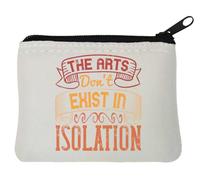 The arts don't exist alone - Monedero de neopreno con eslogan (10 x 11 cm), color blanco, White, Talla única
