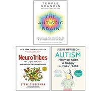 The Autistic Brain by Temple Grandin, Neurotribes by Steve Silberman, Autism By Jessie Hewitson - Juego de colección de 3 libros