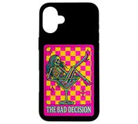 The Bad Decision - Esqueleto Retro Vibrante a Cuadros para Fiestas Carcasa para iPhone 16 Plus