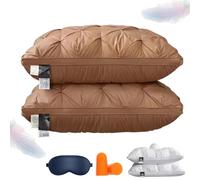 The Bao Pillows, Sleephaven Ergonomic Design Fluffy, Sleephaven Pillow, Low/Medium/High, Breathable, Soft, Cooling, for Back, Side (Brown,1PC,Medium)