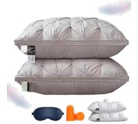 The Bao Pillows, Sleephaven Ergonomic Design Fluffy, Sleephaven Pillow, Low/Medium/High, Breathable, Soft, Cooling, for Back, Side (Gray,1Pair,Low)