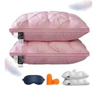 The Bao Pillows, Sleephaven Ergonomic Design Fluffy, Sleephaven Pillow, Low/Medium/High, Breathable, Soft, Cooling, for Back, Side (Pink,1Pair,Medium)