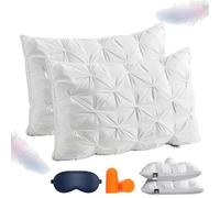 The Bao Pillows, Sleephaven Ergonomic Design Fluffy, Sleephaven Pillow, Low/Medium/High, Breathable, Soft, Cooling, for Back, Side (White,1Pair,Low)