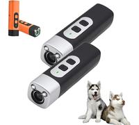 The Bark-Shield Pro, Bark Shield Anti Barking Device for Dogs, with LED Flashlight, Portable, Dog Bark Deterrent Device Suitable for Training to Improve Bad Behavior (Black 2pcs)