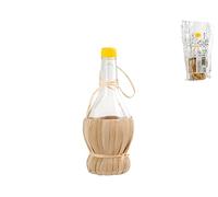 The bars 001879 - Petaca de sal y pimienta, cristal, tapón de plástico y semicubierta de paja, 100 g, fabricada en Italia, transparente