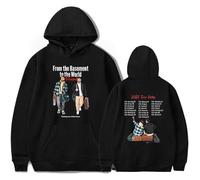 The Basement Yard Merch From The Basement To The World Sudadera con capucha de manga larga para fanáticos, trajes casuales, Negro, XL