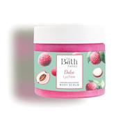The Bath Factory Dolce Lychee Exfoliante corporal 300 g - Exfoliante corporal hidratante con manteca de karité - Piel muerta - Piel suave