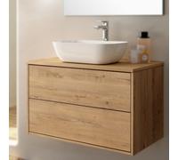 THE BATH POINT Mueble de Baño con Lavabo Star Top, Acabado en Roble con Preciosa Veta, Ancho de 80 cm