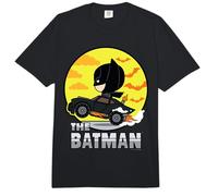 The Batman Batmobile Wheelie Chibi Comfort Colors Adult Heavyweight T-Shirt