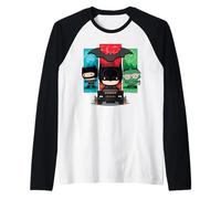 The Batman Catwoman Riddler Panels Chibi Camiseta Manga Raglan