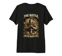 The Battle Never Broke Me Vintage Warrior Graphic para Hombre Camiseta Premium