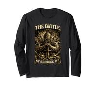 The Battle Never Broke Me Vintage Warrior Graphic para Hombre Manga Larga