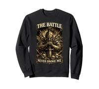 The Battle Never Broke Me Vintage Warrior Graphic para Hombre Sudadera
