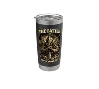 The Battle Never Broke Me Vintage Warrior Graphic para hombre Vaso térmico de acero inoxidable de doble pared