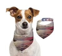 The Beach and Fireworks at Sunset - Bufanda para mascotas, bandanas para perro, para primavera y verano, de algodón suave, accesorios ajustables para cachorros, niñas pequeñas, medianas y grandes