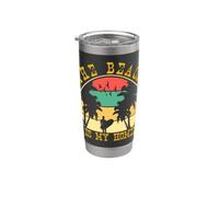 The Beach is my Home Funny Retro Sunset Surfing Life Vaso térmico de acero inoxidable de doble pared