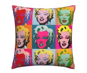 The Beach Stop Funda de cojín colorida de Marilyn Monroe de arte pop | Idea de regalo | Decoración del hogar | 45 x 45 cm | Arte Pop Marilyn