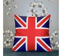 The Beach Stop Funda de cojín decorativa con la bandera británica del Reino Unido, idea de regalo, decoración del hogar, 45 x 45 cm, 18 x 18 pulgadas, diseño de bandera británica (estilo 1)