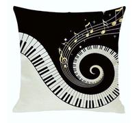 The Beach Stop - Funda de cojín suave inspirada en la música, tela, Swirly Piano, 45 x 45 cm