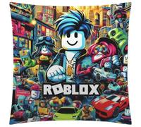 The Beach Stop Ro-blox - Funda de cojín divertida con diseño de personajes de videojuegos, decoración del hogar, idea de regalo para hombres, mujeres, niños y niñas, 45 x 45 cm