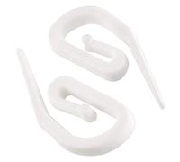 The Bead Shop 50 Ganchos para Cortina de Plástico Blanco - para Rieles y Anillas