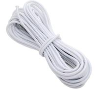The Bead Shop Cordón Elástico Redondo 1,5mm 5m Blanco - Cordón Elástico de Alta Resistencia para Hacer Pulseras, Abalorios, Costura, Mascarillas y Manualidades - Marca del Reino Unido