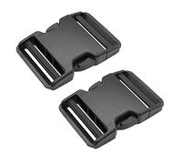 The Bead Shop - Hebilla de liberación lateral de plástico para equipaje, mochila o mochila 50mm - 2 pack negro