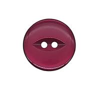 The Bead Shop Paquete de 20 botones redondos de ojo de pez, botones de bebé, costura, tejido y manualidades, color cereza de 16 mm / 26 lignes