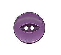 The Bead Shop Paquete de 20 botones redondos de ojo de pez, botones de bebé, costura, tejido y manualidades, color morado, 19 mm, 30 lignes
