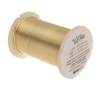 The Beadsmith Alambre texturizado para joyería, textura de banda de rodadura, color dorado, calibre 16, 8 yardas, alambre semiflexible semicircular, temperamento medio