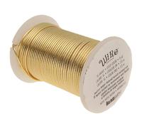 The Beadsmith Alambre texturizado para joyería, textura de motivo, color dorado, calibre 16, 8 yardas, alambre semiflexible semicircular, temperamento medio