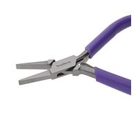 The Beadsmith Alicates de punta plana - 4.5 pulgadas (114 mm) - Mango de agarre de vinilo morado con resortes de doble hoja - Herramienta para hacer joyas para crear pulseras, aretes y collares