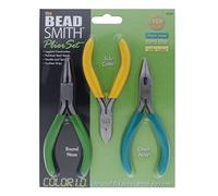 The Beadsmith Color-ID Pliers - Color Coded Set - 5 Inches, 3 Piece Kit: Chain Nose, Round Nose, & Side Cutter - Tools for Jewelry Making