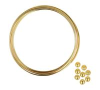 The Beadsmith Juego de cables de memoria y tapas finales, chapado en oro, 1 mm de grosor, 60 mm de diámetro, 12 bobinas de pulsera con 8 tapas de extremo, calibre pesado, kit de fabricación de