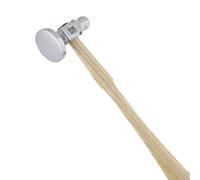 The Beadsmith Manopla de doble cara - Mango de madera de 27 cm, cabeza de acero de 5,7 cm con varilla de bola de 14 mm y superficie de golpeo arqueada de 32 mm - Herramienta para añadir textura y