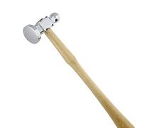 The Beadsmith Martillo de persecución de dos caras Mango de madera de 11.5 pulgadas, cabeza de acero de 5.7 cm con una bola de 14 mm y cara abovedada de 25 mm, herramienta de metal utilizada para