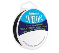 The Beadsmith Opelon Cordón elástico - Fibra elástica para Abalorios, Negro, 0,7 mm de diámetro, Carrete de 5 Metros