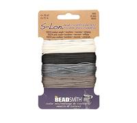 The Beadsmith S-Lon Cord - Multipack con 4 colores (mezcla básica) - Tex210, 18 cord.5 mm de diámetro, ganchillo, joyería de micromacramé y proyectos de Kumihimo