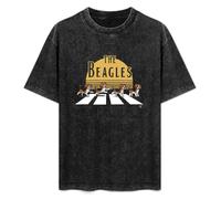 The Beagles Abbey Road Spoof Men T-Shirt Black Unisex Tops Casual tee M