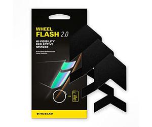 THE BEAM - WHEEL FLASH 2.0 - Reflectante Bicicleta, Reflectores Bicicleta, Reflectante Moto -12 Pegatinas Reflectantese Impermeables Adecuadas Para Todas Las Ruedas y llantas (Negro/Arcoíris)