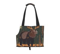 The Bear Deer Print Puppy Carrier Dog Walking Bags Pets Dogs Carrier Bags for Small Dogs and Cat and Rabbit