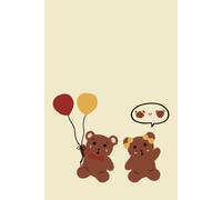 The bear duo with balloons: hand-drawn little bear notebook, 120 pages lined, 6" x 9" (The little bears are here)
