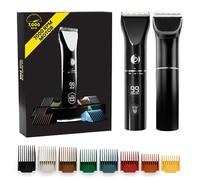 The Beard Club Recortadora de barba para hombre, eléctrica, inalámbrica, inalámbrica, recortadora de barba y pelo, alta potencia de 7000 rpm, 8 guías de colores, 45 longitudes de acabado únicas