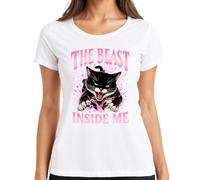 The Beast Inside Me Cat Krallen Statement - Camiseta para mujer, Blanco, 3XL