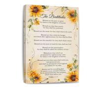 The Beatitudes Canvas Wall Art: Vintage Bible Scripture Poster from Matthew 5:3-12 for Prayer Room Decor(Unframed,12x18inch(30x45cm))