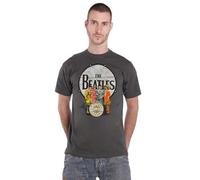 The Beatles Camiseta SGT Pepper Drum Logo oficial para hombre, color gris, charcoal, L