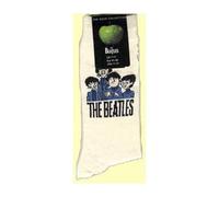 The Beatles Cartoon Group Cream Mens Boys Pair Of Socks 7-11 Apple Gift Official